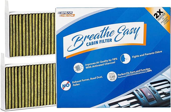 Spearhead Odor Defense Breathe Easy AC & Heater Cabin Filter | Fits 2017-25 by SPEARHEAD