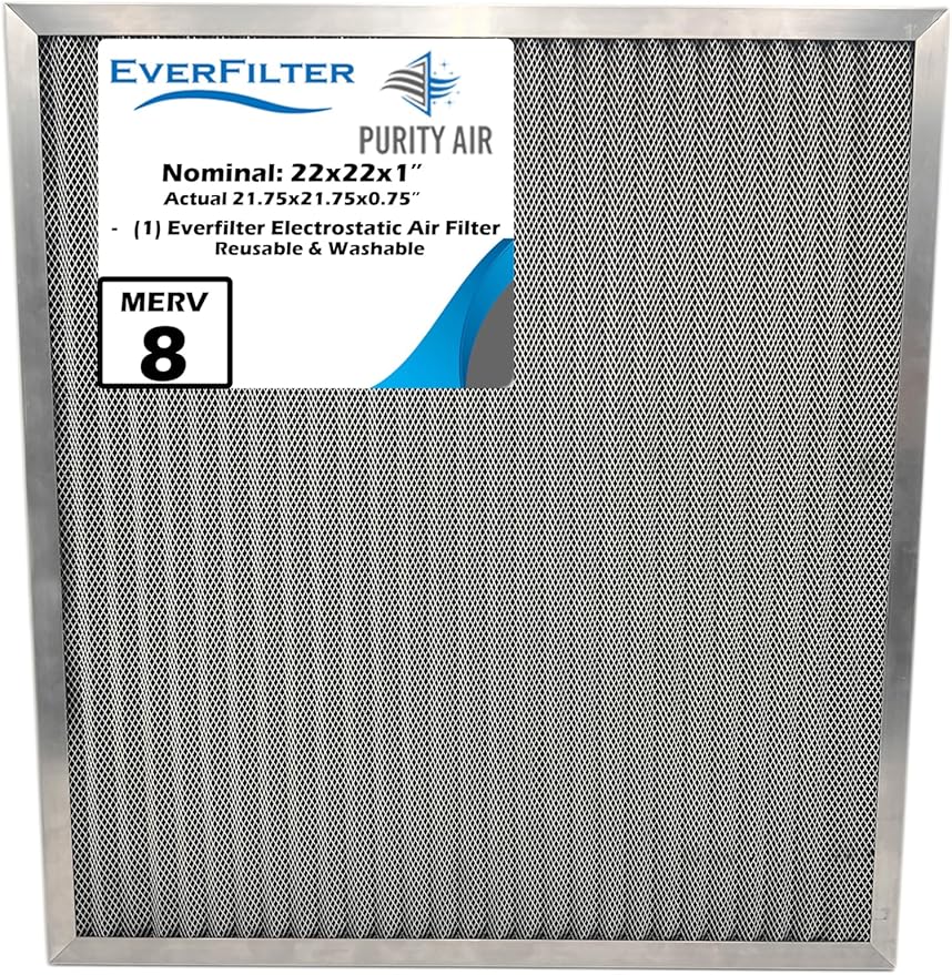 22x22x1 Electro-static Air Filter AC Furnace Filter, Reusable & Washable by PurityAir