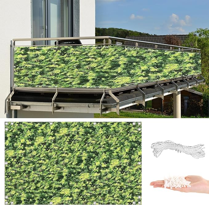 Privacy Screen Protector 9.8' x 23' UV-Resistant Visibility Reduction Garden by AYLFBFU