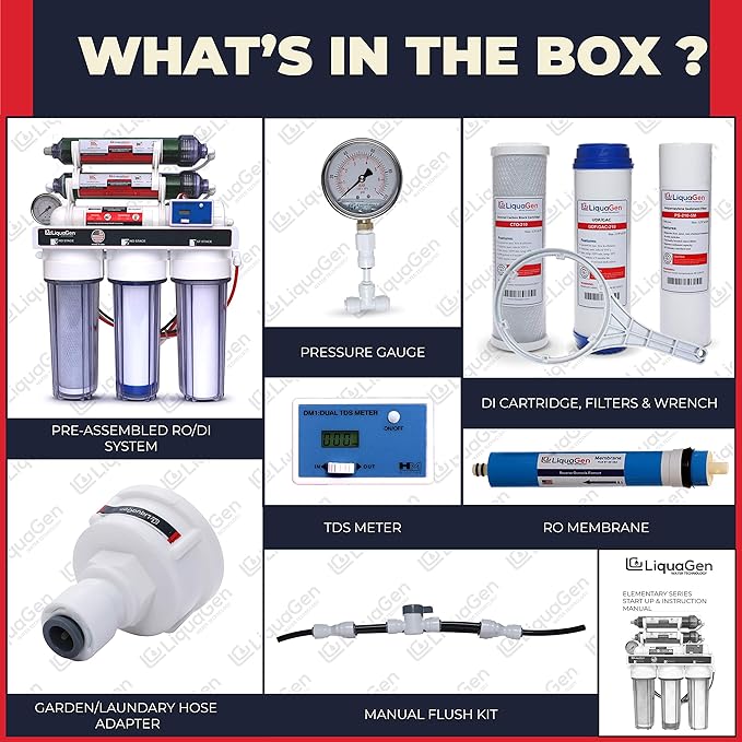 LiquaGen - 6 Stage Reverse Osmosis + Deionization Water Filtration System- 100 - Image 3