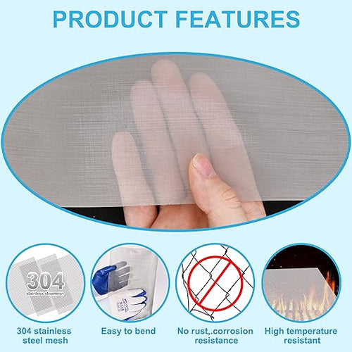 16 Pcs 13x9 40 Mesh 304 Stainless Steel Wire Mesh Sheet, Rustproof Metal Mesh - Image 2