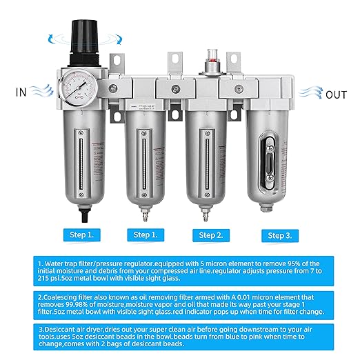 NANPU 3/4" NPT Industrial Grade 4 Stage Air Drying System - Image 4