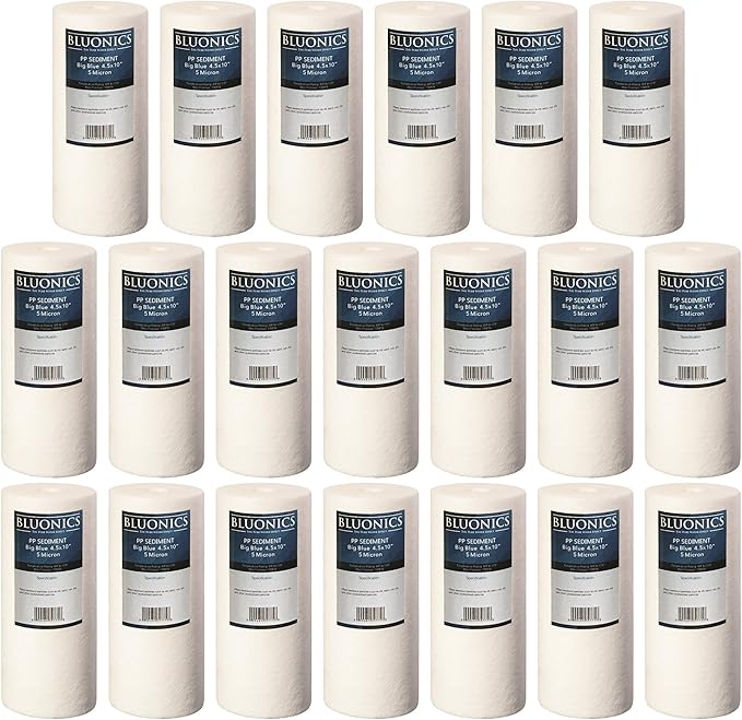 BLUONICS Sediment Water Filters 20-pack 4.5" x 10" Whole House Cartridges by BLUONICS