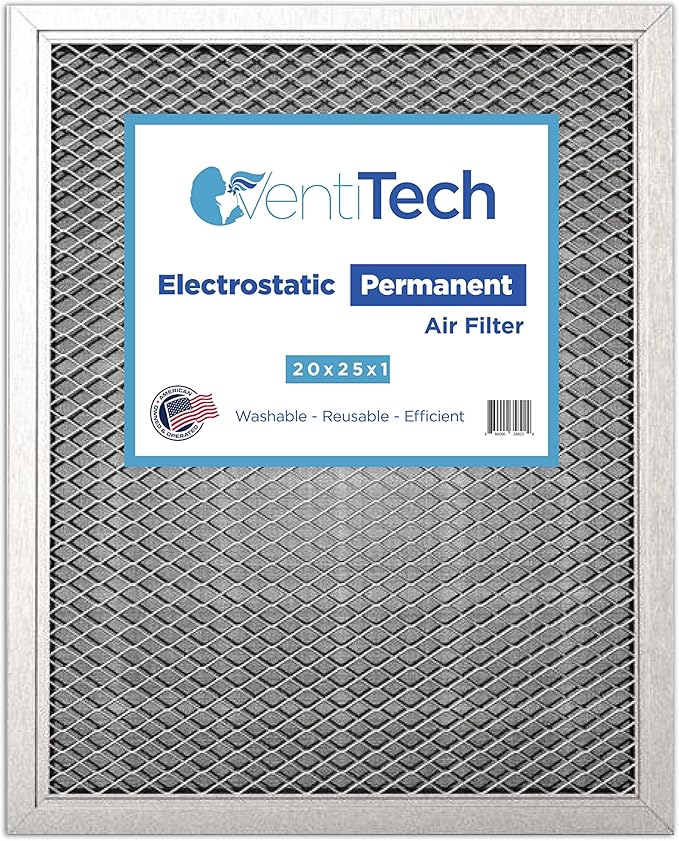20x25x1 Washable Electrostatic Air Filter. Reusable HVAC & Furnace Air Filter by VentiTech