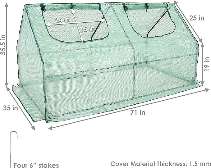 Sunnydaze Outdoor Portable Mini Cloche Greenhouse - Image 3