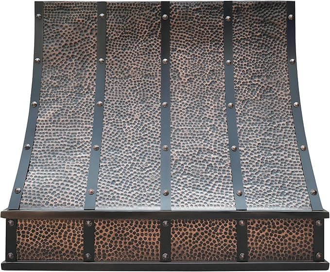 CT Copper Tailor Sloped Copper Vent Hood Wall Mount, 1260 CFM Exhaust Fan by CTCopperTailor