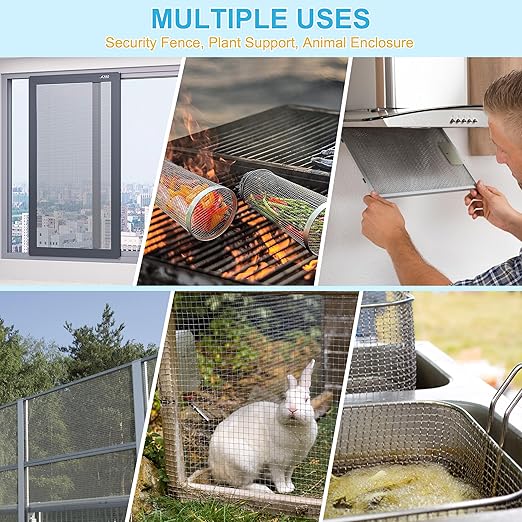 2 Pcs 13x9 5 Mesh 304 Stainless Steel Wire Mesh Sheet, Rustproof Metal Mesh - Image 3