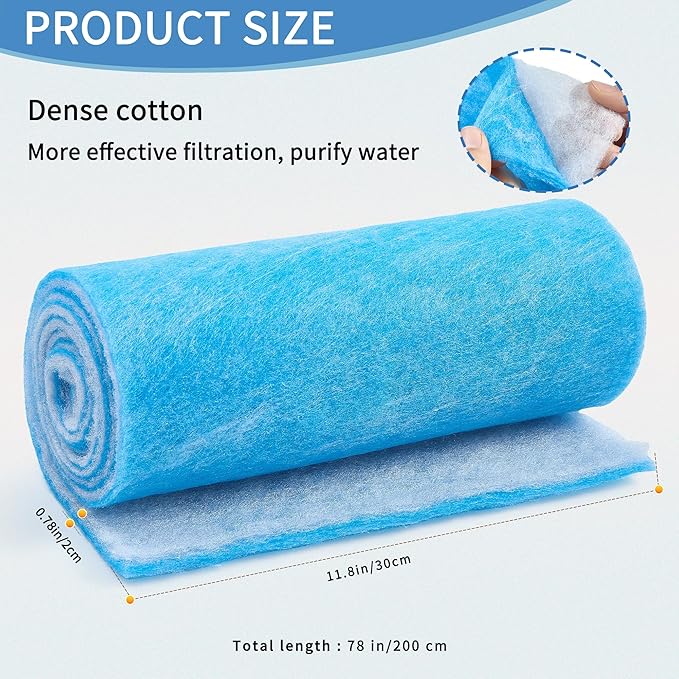12" x 78" Aquarium Filter Sponge Fish Tank Pond Filter Media Filters Pad - Image 2