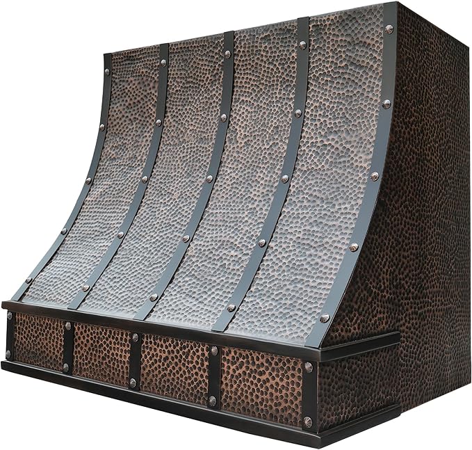 CT Copper Tailor Sloped Copper Vent Hood Wall Mount, 610 CFM Exhaust Fan - Image 2