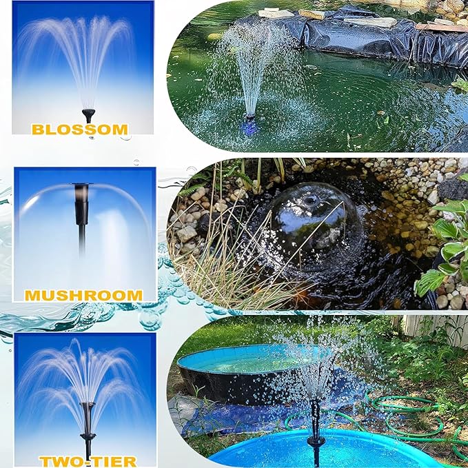 Pond Filter with Pump Fountain Kits, Submersible Pump Pond Fountain Koi Pond - Image 3