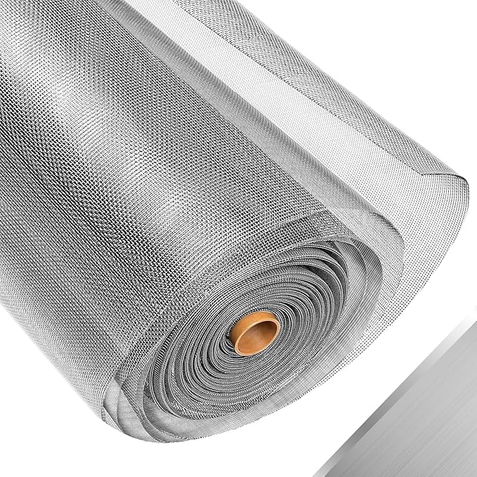 304 Stainless Steel Mesh Window Screen Roll, 35IN x 16FT Silver Metal Window by FCSOTSPS