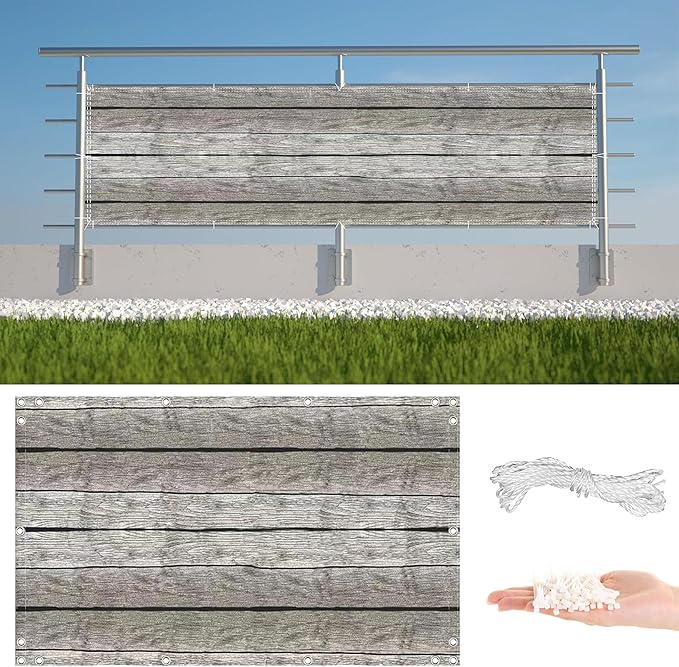 Privacy Screen 2.8' x 19.7' UV Protection 96% Privacy Screen Outdoor, Includes by AYLFBFU