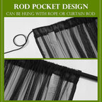 RYB HOME 2 Panels Porch Screen Mesh Outdoor Curtains Lightweight Mosquito - Image 7