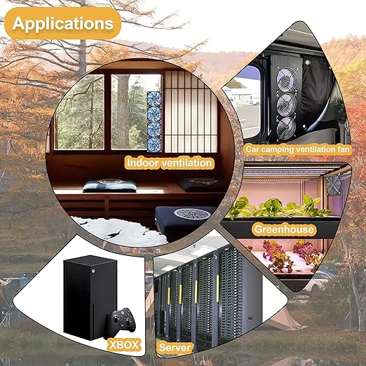 12025 Computer Fan 3 x 120 mm Small Brushless Axial Big Airflow Cooling Fan - Image 3