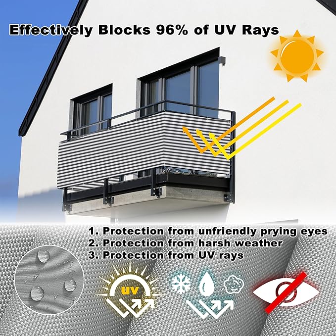 Privacy Screen Protector 3.1' x 49.2' Durable and UV Resistant Privacy Screen - Image 4