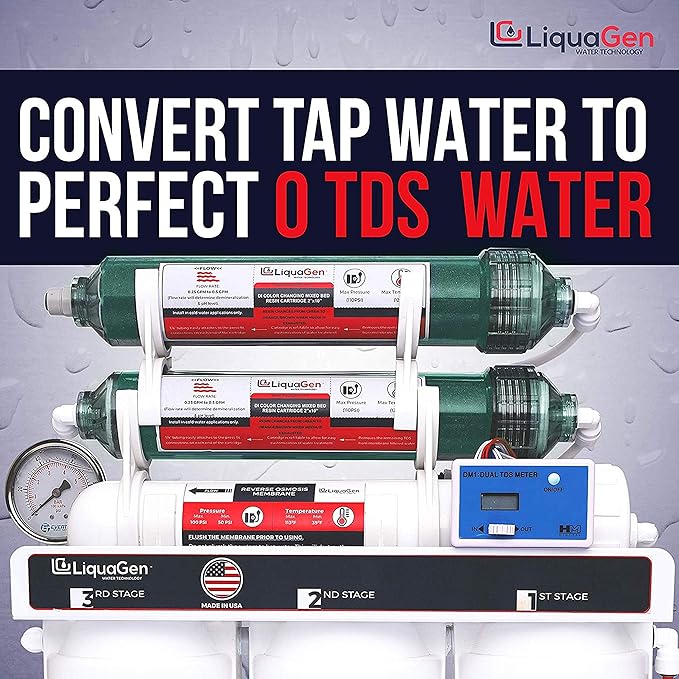 LiquaGen - 6 Stage Reverse Osmosis + Deionization Water Filtration System- 100 - Image 4