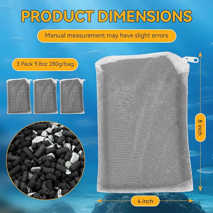 3 Pack 8 Oz Pro-C Mixed Aquarium Canister Filter Media Bag - Image 2