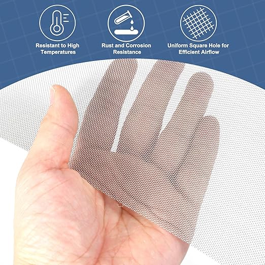 uxcell 30 Mesh 39" x 12" Woven Wire Mesh, 304 Stainless Steel Air Vent Filter - Image 5