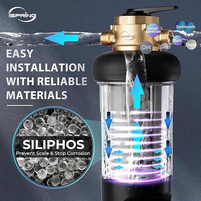 iSpring WSP100SL-ARJ-BP, NSF Certified, Whole House Spin Down Sediment Water - Image 8