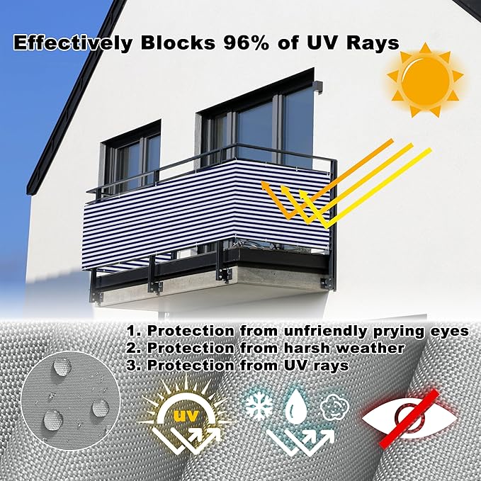 Privacy Screen 4.6' x 9.8' Privacy Protection Weatherproof Patio Privacy Screen - Image 4