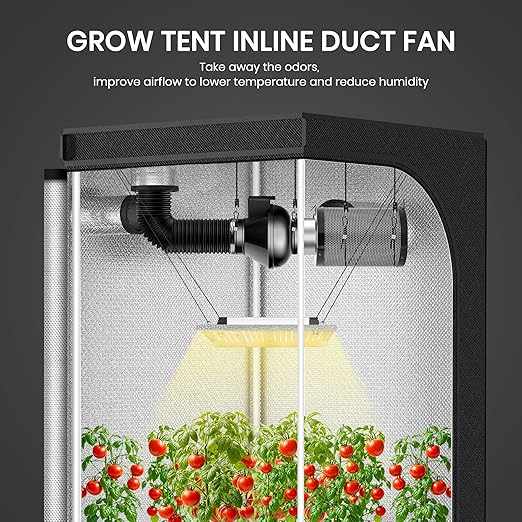 InfiniPower 195 CFM Inline Ventilation Fan 4" Air Carbon Filter and 4 Inch 8 - Image 2