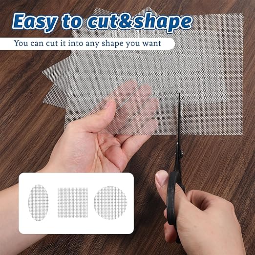 6 Pack 8.27 x 5.9 Inch Stainless Steel Wire Mesh Screen, 20 Mesh Woven Metal - Image 4