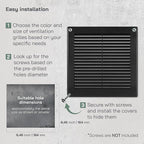 Vent Systems 6" x 6" Black Plastic Soffit Vent Cover - Image 4
