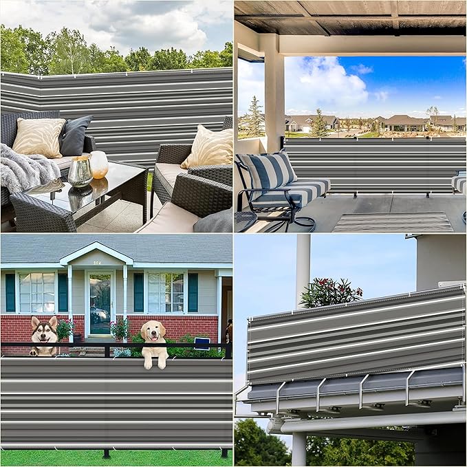 Privacy Screen Protector 2' x 23' UV-Protection Wind-Resistant Patio Privacy - Image 7