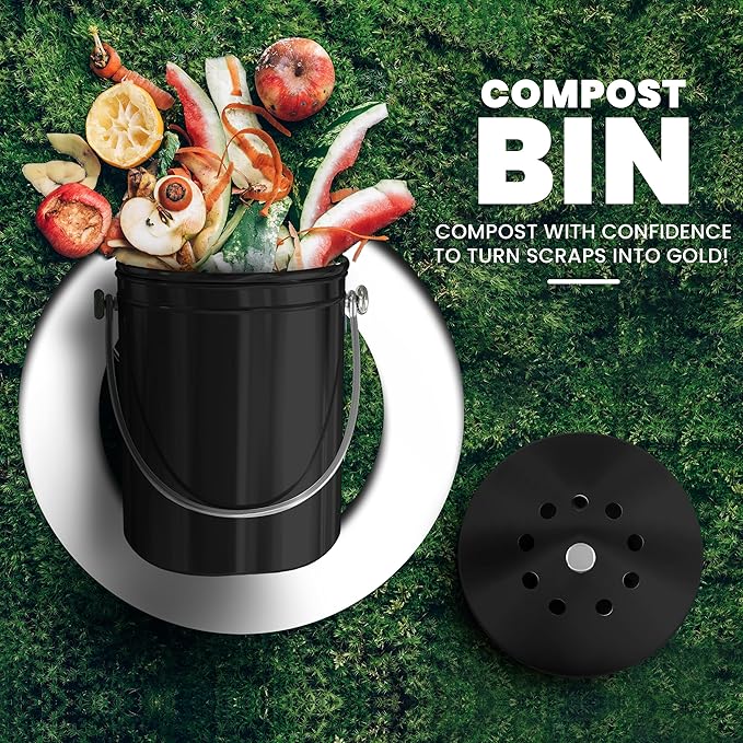 Utopia Kitchen Compost Bin for Kitchen Countertop, 1.3 Gallon Compost Bucket - Image 2